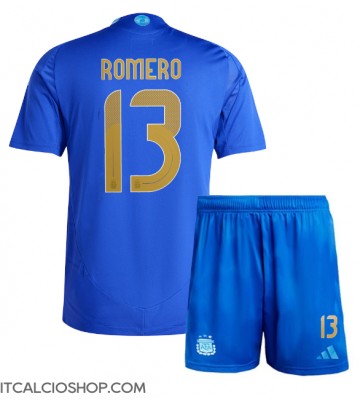 Argentina Cristian Romero #13 Seconda Maglia Bambino Copa America 2024 Manica Corta (+ Pantaloni corti)